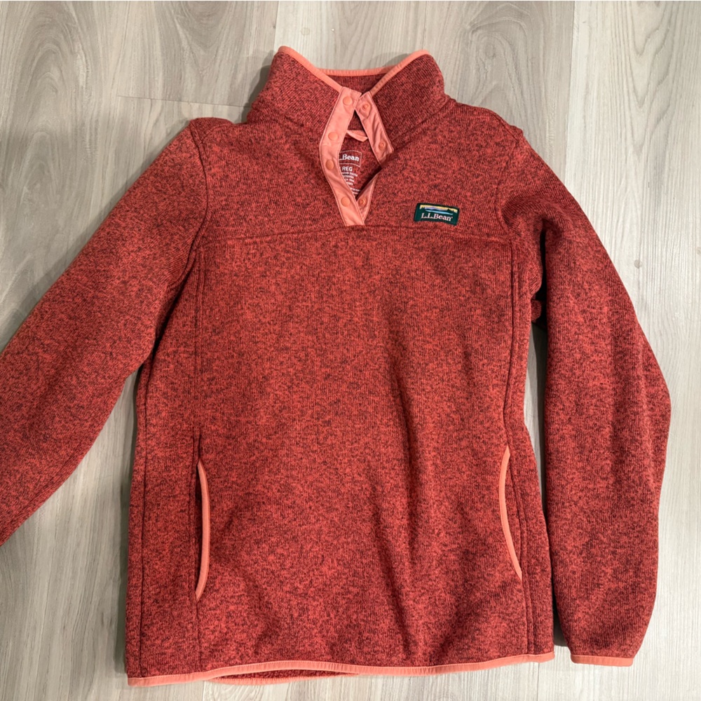 L.L. Bean Rust Orange Fleece Jacket